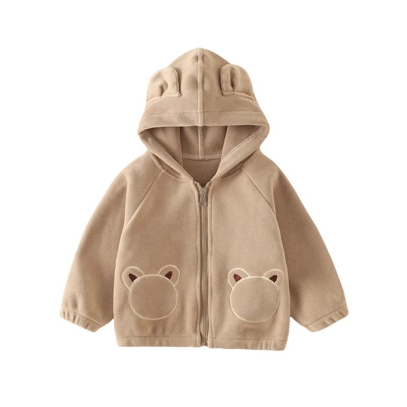 子供服 アウター キッズ 男の子 女の子 フリース ジャケット コート 秋冬 ベビー 幼児 80 90 100 110 120cm ポリエステル 無地 防寒 普段使い 部屋着 かわいい