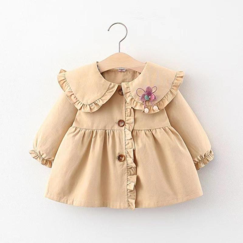 シャドーテールのキッズ ジャケット 女の子 アウター 春秋物 子供服 おしゃれ かわいい 韓国風 綿100％ 80 90 100 110 ピンク系 アイボリー｜アングル3