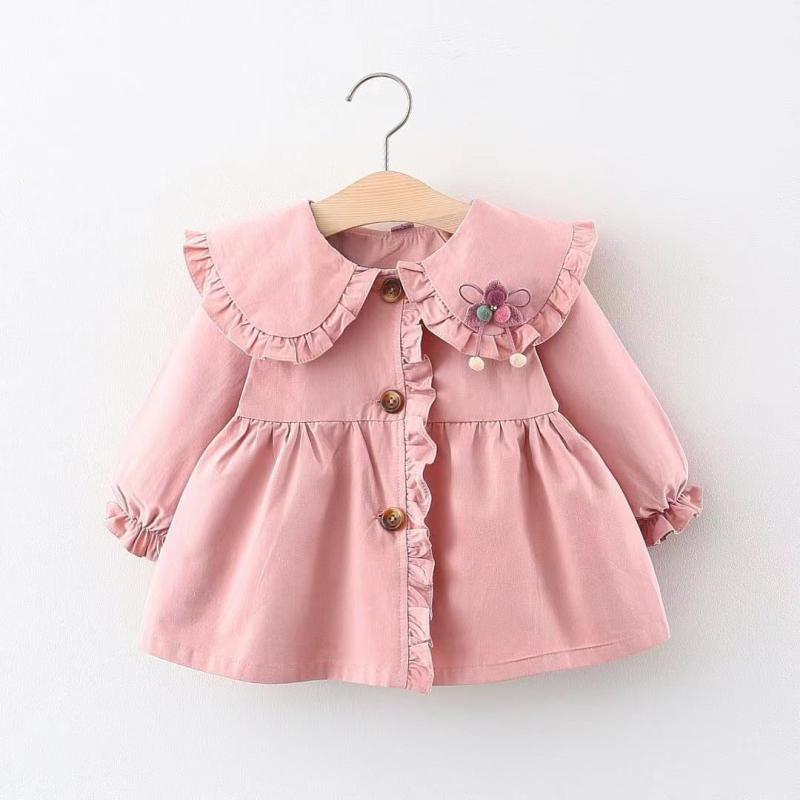 シャドーテールのキッズ ジャケット 女の子 アウター 春秋物 子供服 おしゃれ かわいい 韓国風 綿100％ 80 90 100 110 ピンク系 アイボリー｜アングル2