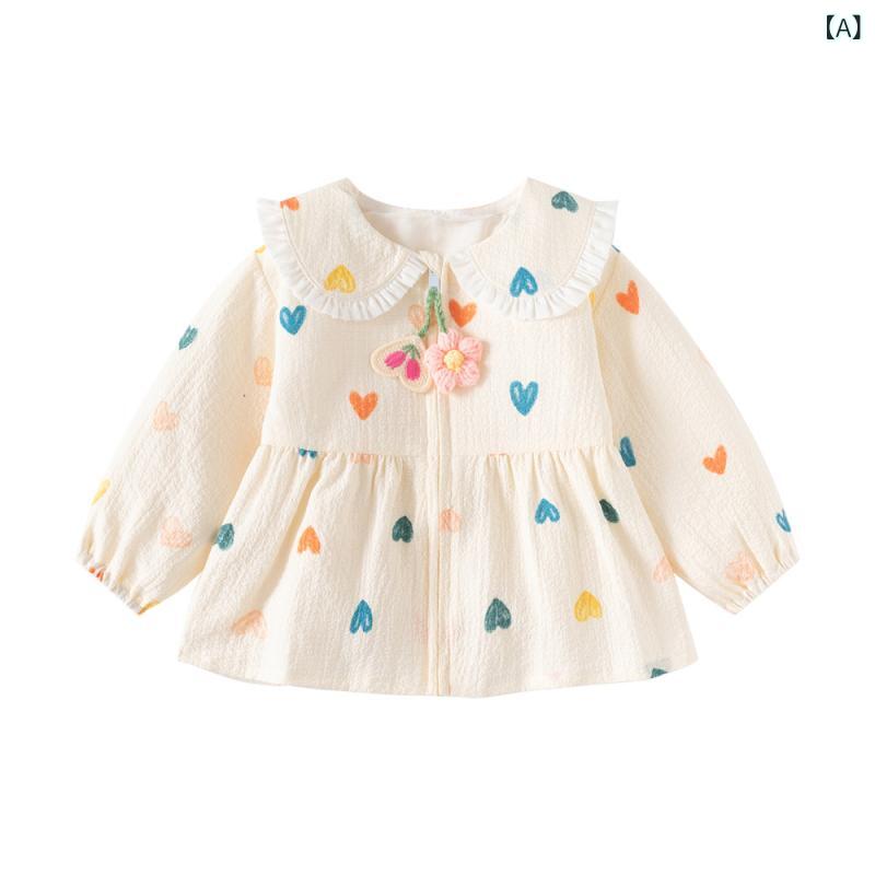 子供服 女の子 アウター 春秋 長袖 カーディガン かわいい ベビー服 愛らしいハー...