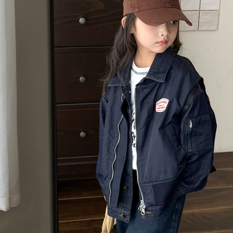 ジャケット キッズ 女の子 デニム 春秋 子供服 アウター トップス 長袖 ショート丈 Gジャン 通学 普段着 かわいい おしゃれ 120cm 130cm 140cm 150cm 160cm