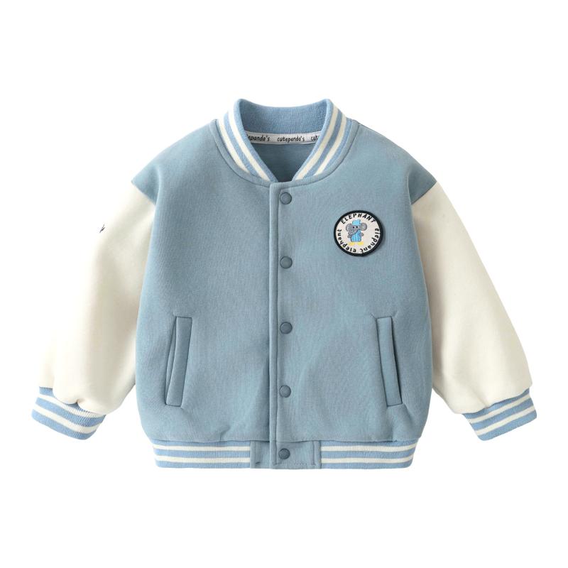 子供服 アウター キッズ 男女兼用 ブルゾン 立襟 長袖 トップス ベビー 幼児 春秋 カジュアル かわいい 綿 ポリエステル 混紡 73cm 80cm 90cm 100cm 110cm 120cm