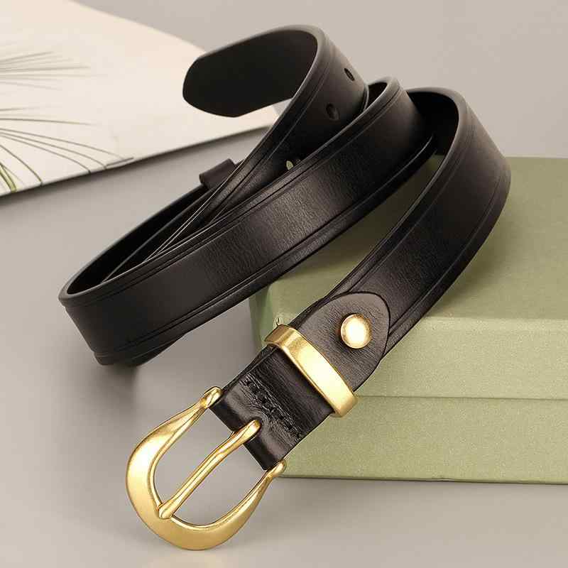 ベルト レディース 本革 牛革 レトロ 馬蹄 バックル カジュアル 黒 ブラック ブラウン 幅広 普段使い お洒落