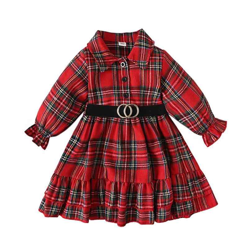 ワンピース 女の子 春秋 チェック柄 キッズ 子供服 取り外し可能 ウエストベルト 魚尾スカート 発表会 結婚式 80 90 100 110 120 130 欧米風 A類