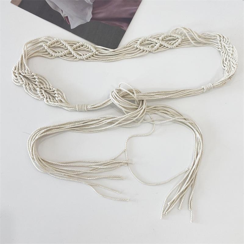 ベルト レディース 細ベルト 飾りベルト 紐ベルト 編み込み ミディアム ベージュ フェイクレザー