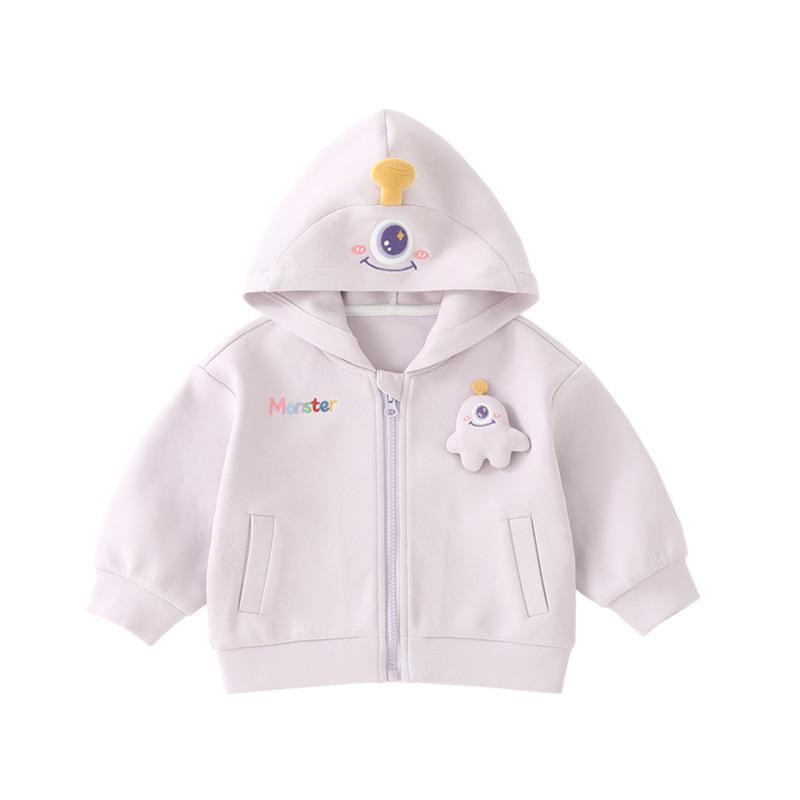 子供服 ジャケット ベビー服 女の子 アウター 春物 長袖 トップス 韓国風 かわいい カジュアル 薄手 幼児 上着 羽織り 杏色 浅紫