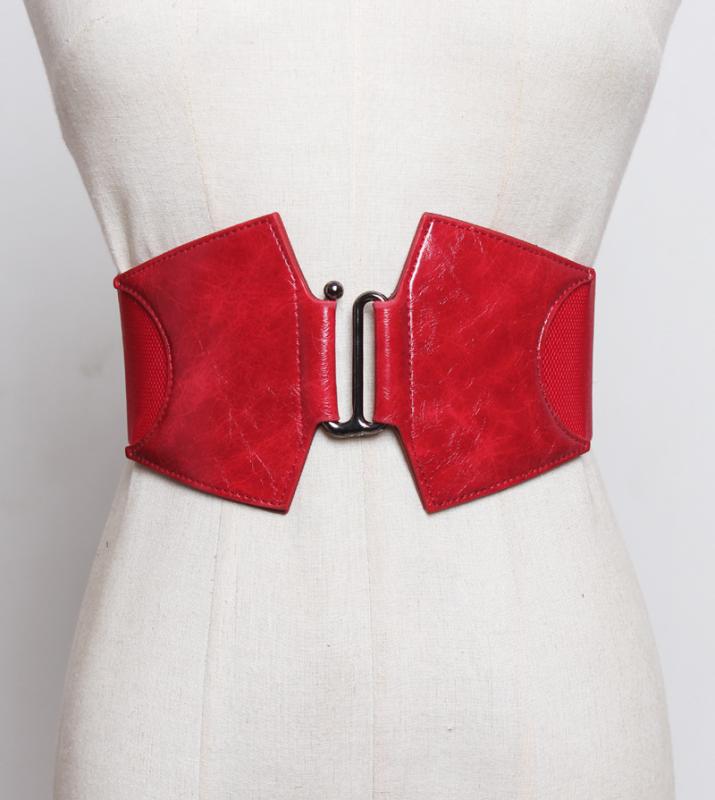 ベルト レディース 女性用 漆皮 ウエストマーク レザーベルト ゴムベルト スキニーベルト スカート飾り 幅広 エレガント ブラック レッド ブラウン ベージュ