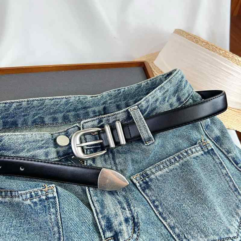 ベルト レディース 本革 牛革 レザー 細め 普段使い ジーンズ カジュアル 黒 ブラック コーヒー 焦糖