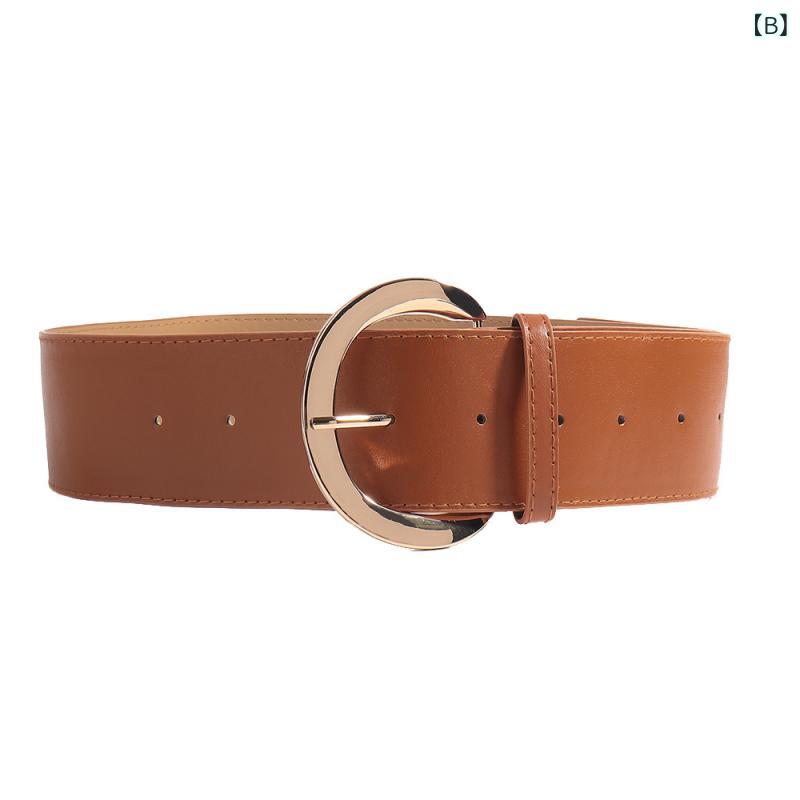 ベルト レディース 太ベルト ファッション PUレザー ウエストマーク ワンピース飾り レトロ 合金バックル ブラック キャメル コーヒー色 太め 幅広 PUレザー使用 スタイリッシュ