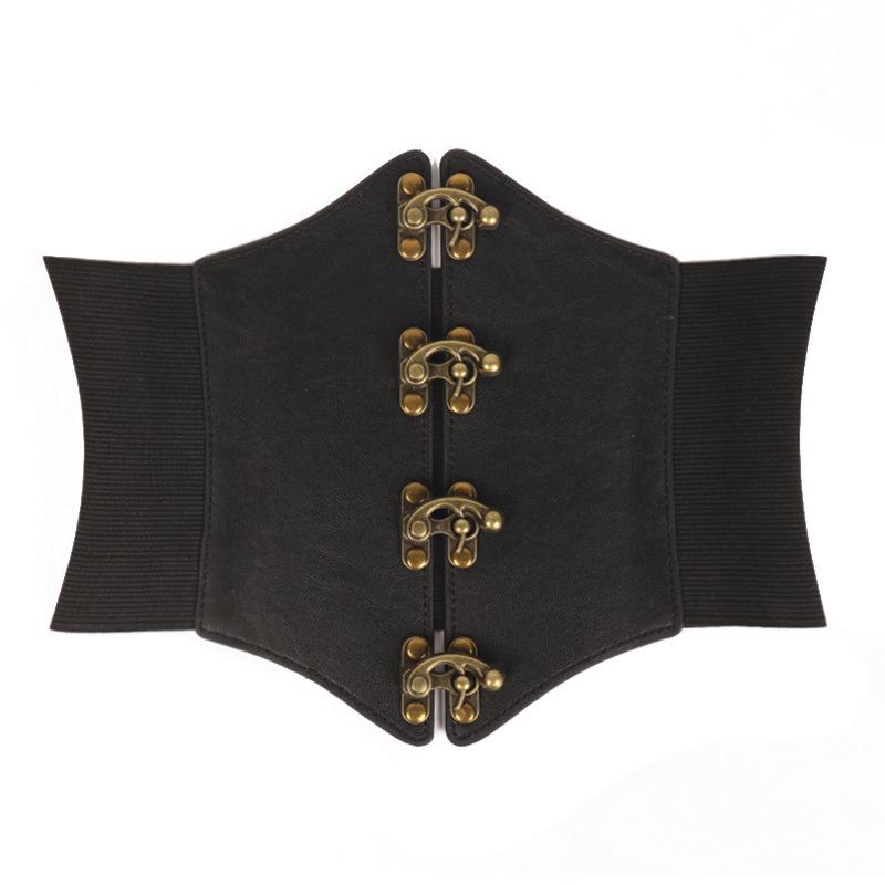 ベルト レディース 婦人用 幅広 ゴム ウエストマーク フェイクレザー 伸縮性 ブラック 黒 おしゃれ かわいい ワンピース スカート ブラウス デニム カジュアル スタイル 秋冬