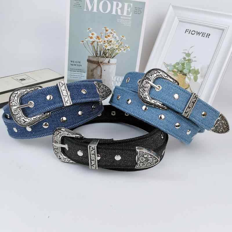 ベルト レディース デニム ウエスト ファッション カジュアル スタイル 普段使い 耐久性 镂空 布製 合..