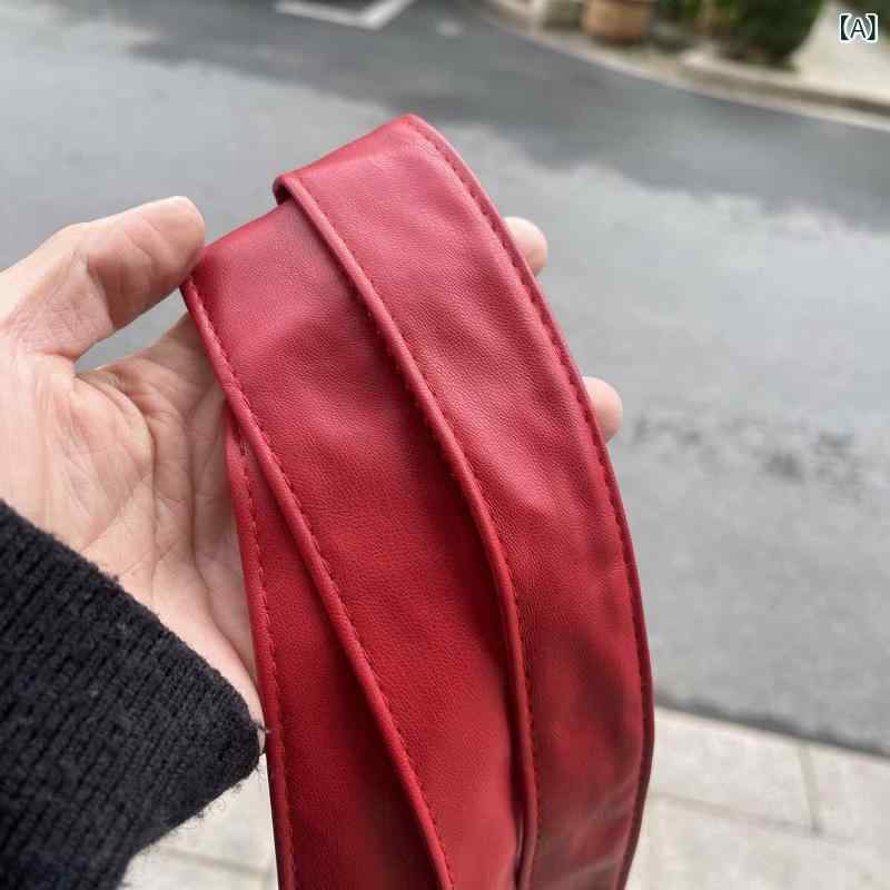 ベルト レディース PUレザー 飾りベルト 蝶結び ウエストマーク 細ベルト レッド ブルー ブラック ホワイト ピンク系 コーヒー色 キャメル ベージュ ダークグレー