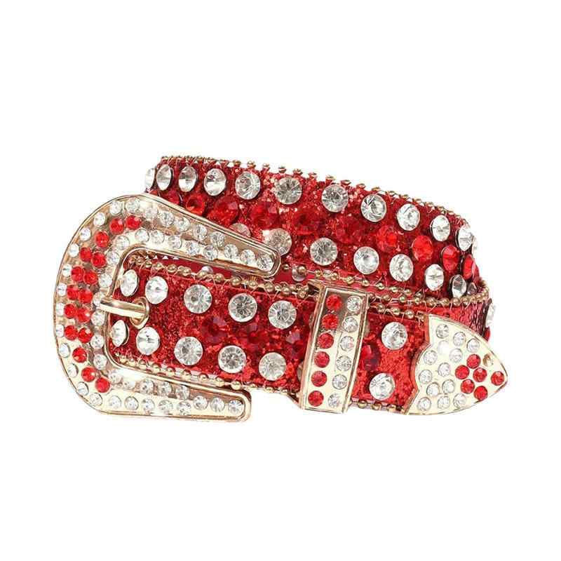 ベルト キッズ 子供用 ラインストーン キラキラ 男の子 女の子 PUレザー 合金 調整可能 75cm 85cm 95cm 105cm ブラック シルバー レッド ピンク コーヒー色 普段使い