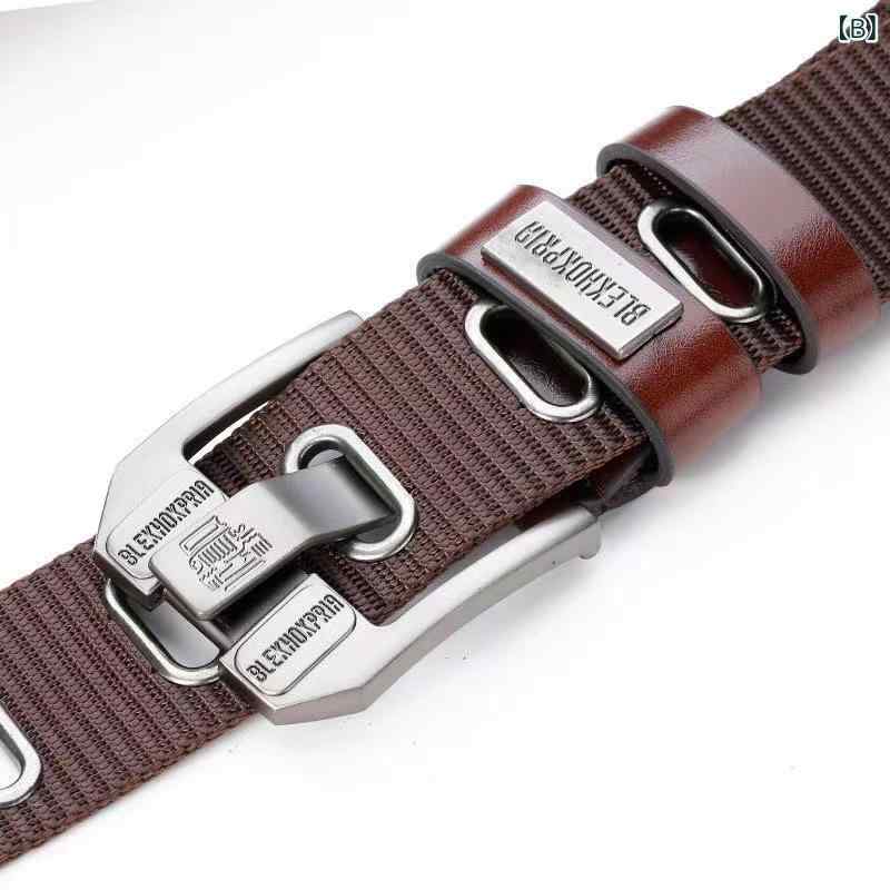 ベルト 男性用 紳士用 ナイロンベルト 針バックル 合金バックル 作業用 カーキ色