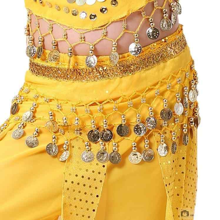 ベルト キッズ 子供用 ベリーダンス コスチューム 羊革 金貨 ダンス 大判 スカーフ ウエストチェーン ..