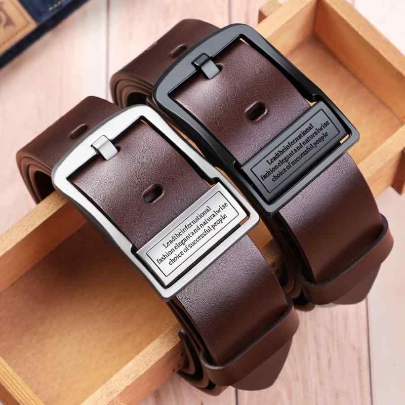 ベルト 男性用 紳士用 カジュアル 真皮 レザー レトロ 牛革 ピンバックル ウエストバンド 両面ヘッド ..