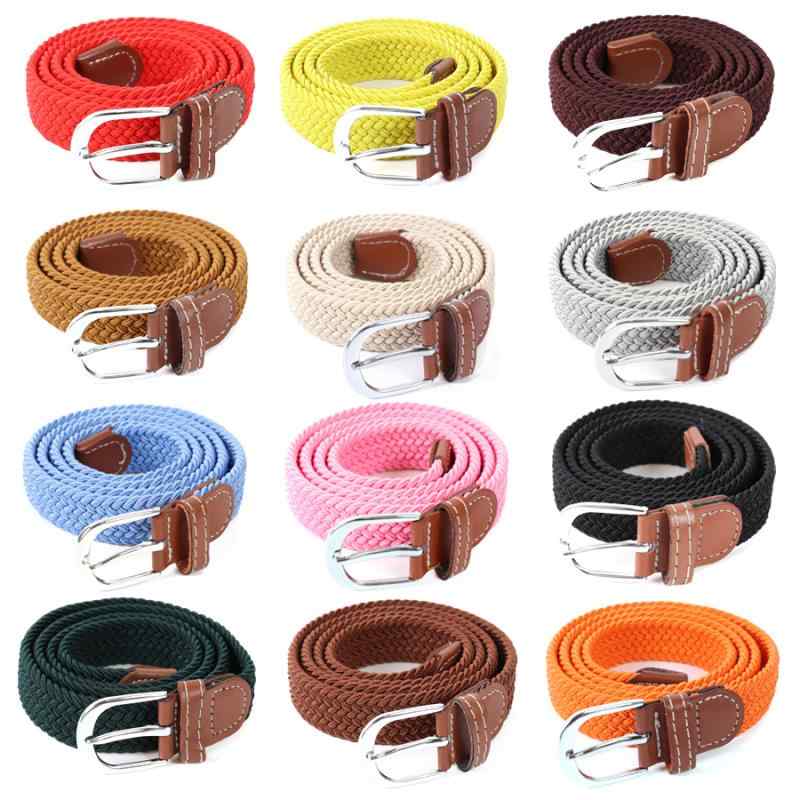 ベルト レディース メンズ キッズ 子供用 編み込み ゴムベルト ストレッチ カジュアル 伸縮性 105cm ブ..
