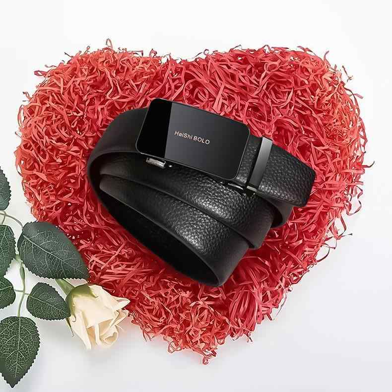 ベルト 男性用 レザーベルト 本革 牛革 オートロック式 ウエストベルト 紳士 ビジネス カジュアル スーツ ジーンズ デニムパンツ 幅広 七色 レインボーカラー