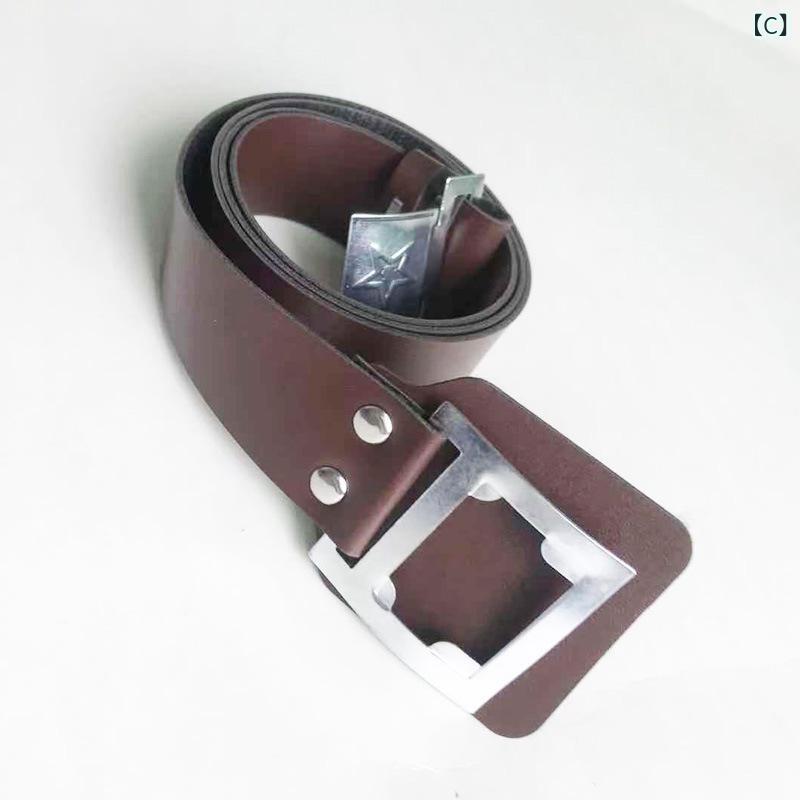 ベルト キッズ 子供用 PUレザー 細め バックル 調節可能 演出 コスプレ 軍服 ミリタリー グリーン ブラ..