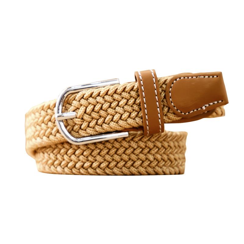 ベルト キッズ 子供用 伸縮性 ゴム ウエストベルト 男の子 女の子 小学生 中学生 大学生 キャンバス 編み込み ジーンズ ズボン カジュアル Dバックル 赤 カーキ 黒 白 茶色 紺