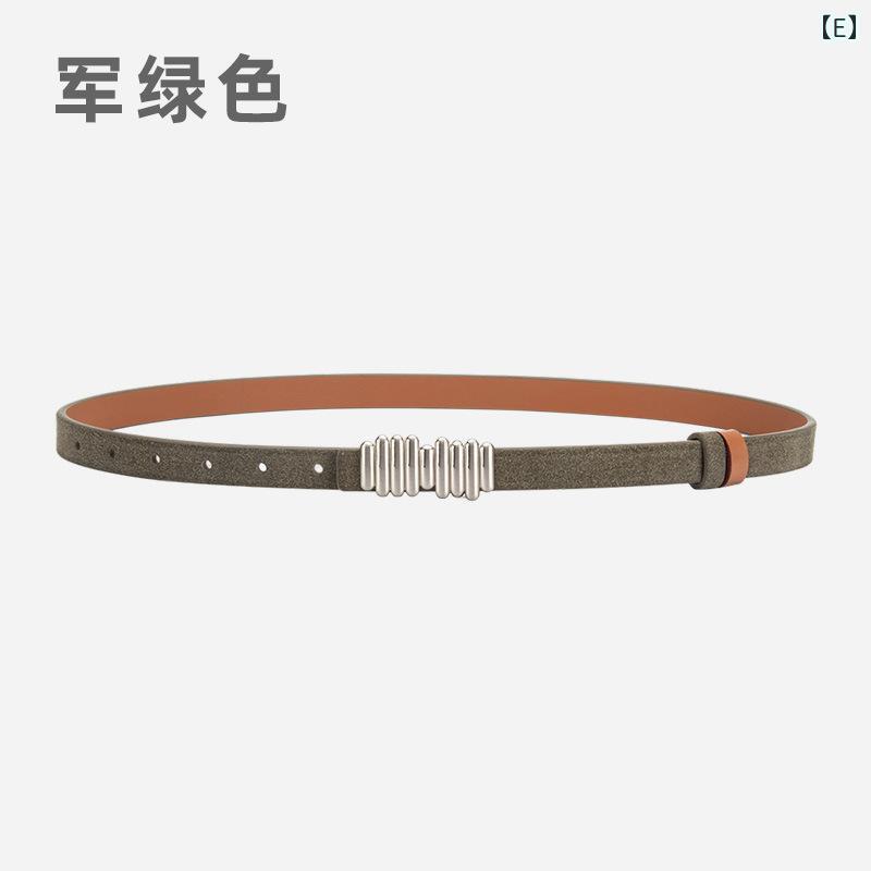 ベルト レディース 女性用 真皮 牛革 リバーシブル 高級感 ウエストベルト 細身 板扣 毛虫 デニム ジーンズ レトロ ブラック レッド キャメル ワインレッド カーキ コーヒー ブルー ベージュ グリーン ライトブルー イエロー ブラウン パープル