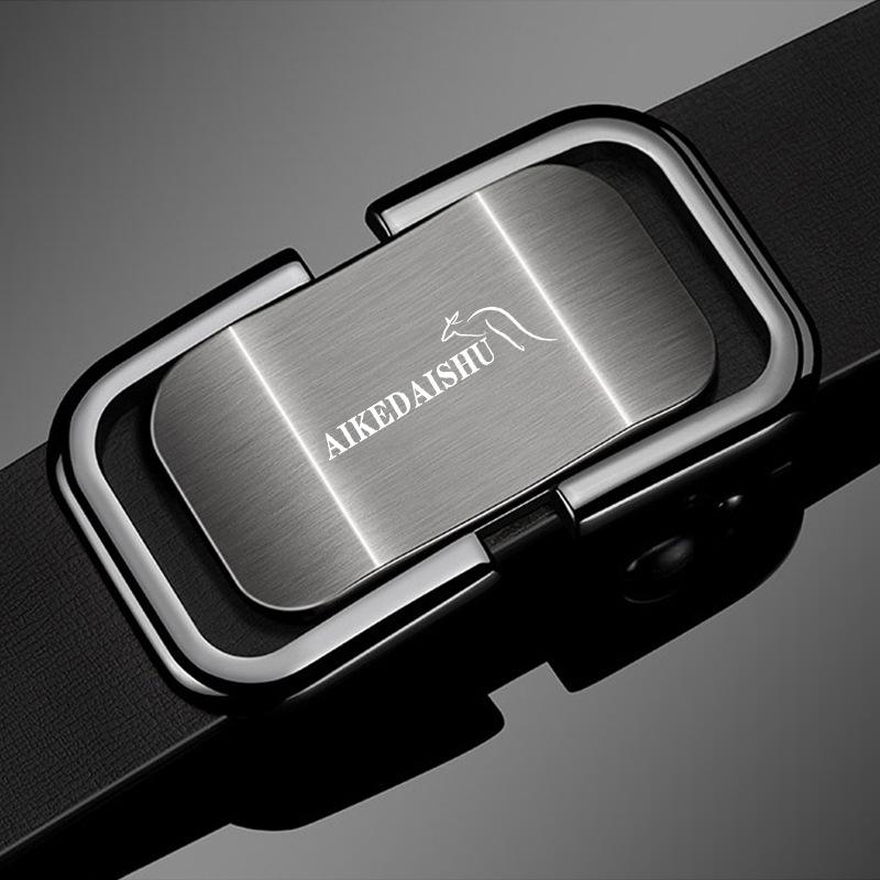 ベルト 男性用 本革 牛革 レザー ビジネス カジュアル 普段使い ズボン パンツ用 ウエスト WYK-137 ブラック 黒