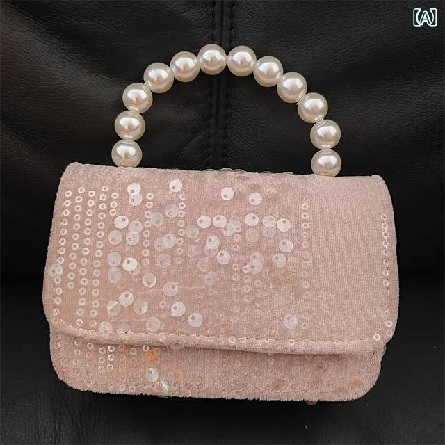 子供用バッグ 秋冬 毛織 パール シ