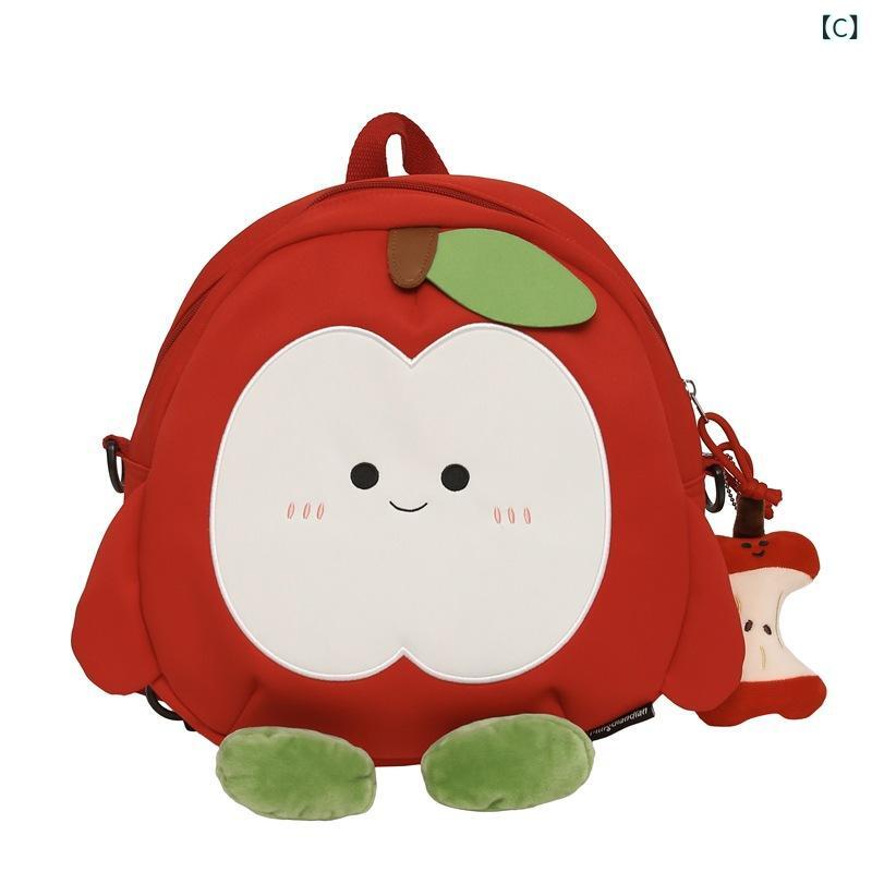 リュック レディース 大容量 かわいい ぬいぐるみ付き 子供 キッズ 学生 スクールバッグ ナイロン製 レッド グリーン