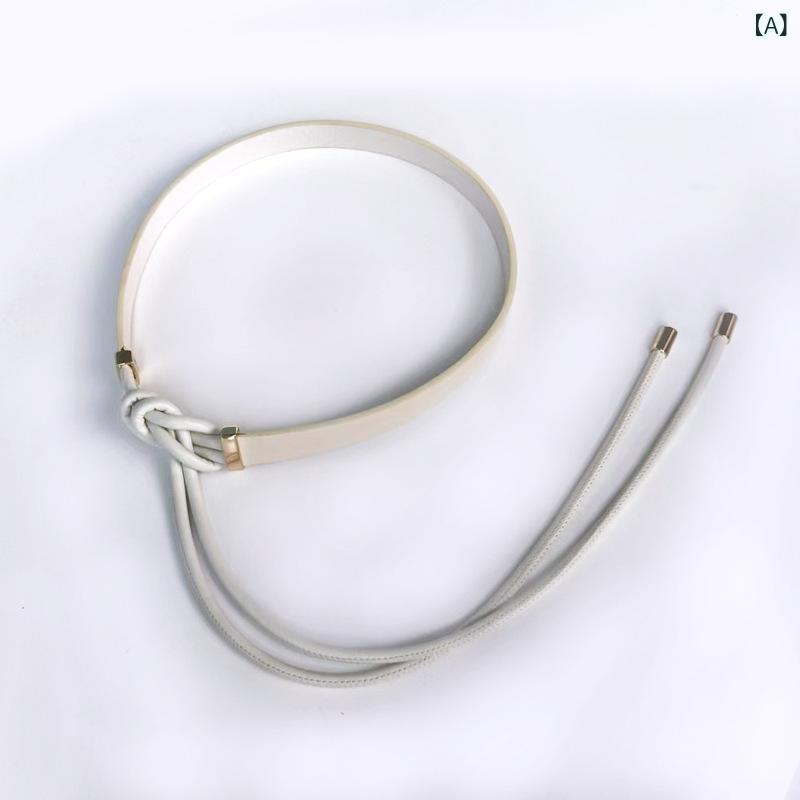 ベルト レディース 細ベルト ワンピース飾り PUレザー スキニーベルト ウエストマーク 60-90cm カジュアル 普段使い ブラック ブラウン レッド