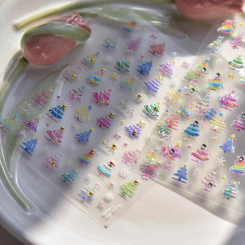 ネイルステッカー 子供用 クリスマスツリー かわいい カートゥーン 晶钻