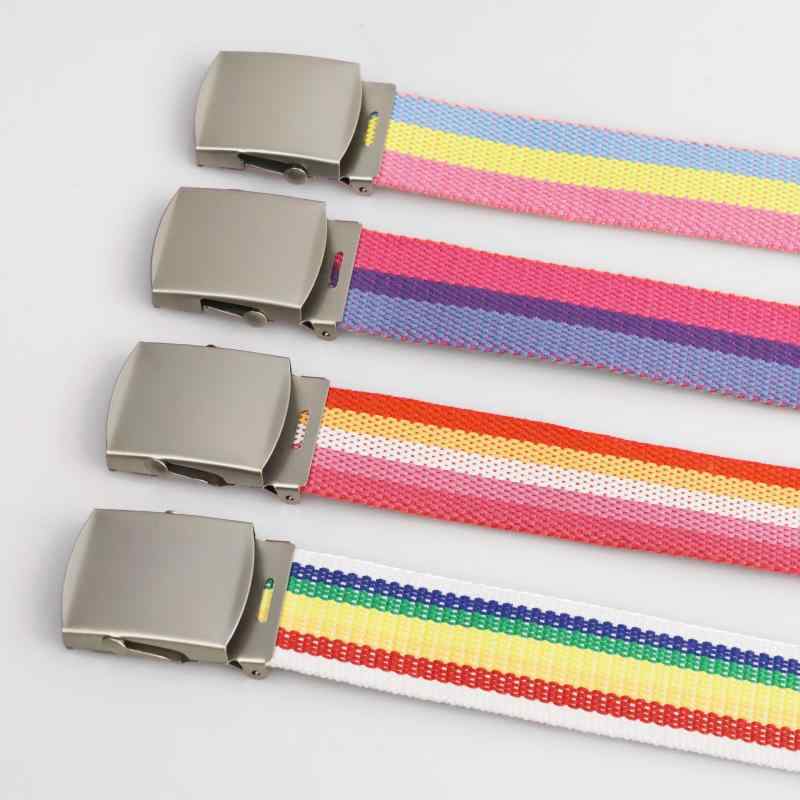 ベルト レディース ファッション カジュアル 虹色 織り Dバックル 超ロング ウエストベルト 普段使い