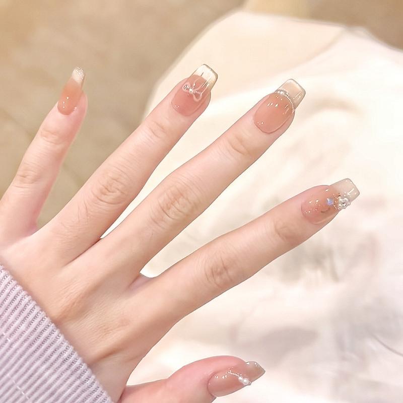 つけ爪 レディース 取り外し可能 パール 猫目風 ネイルチップ フレンチ風 ジェルネイル 付け爪 ハンドメイド XS S M L かわいい 清楚系 普段使い デート