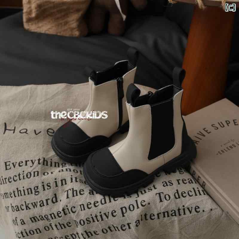 ・商品カテゴリ: チェルシーブーツ・色: ブラック, パンダ色（裏起毛あり/なし）・サイズ: 21, 22, 23, 24, 25, 26, 27, 28, 29, 30, 31, 32, 33, 34, 35・対象年齢: 幼児(1-3歳), 小児(4-6歳), 中童(7-12歳), 大童(13-16歳)・靴の素材: 超繊維・靴底の素材: ゴム・柄: 無地・筒丈: ミドル丈・特徴: 軽量, 身長アップ・厚さ: 厚底・履き方: サイドジッパー・スタイル: レトロ・流行の要素: 手作り・性別: ユニセックス