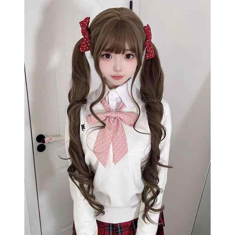 ウィッグ レディース 女性用 85cm ロング カール フルウィッグ 自然 ぱっつん 前髪 JK ロリータ 高温耐熱 ブラック ブラウン ブロンド コスプレ