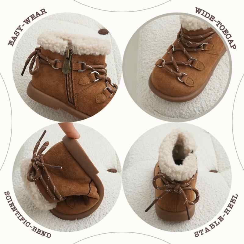 ブーツ キッズ チェルシーブーツ 厚绒 幼児 小学生 男女兼用 防風 撥水 サイドジップ ミドル丈 秋冬 黒 ブラック ベージュ キャメル