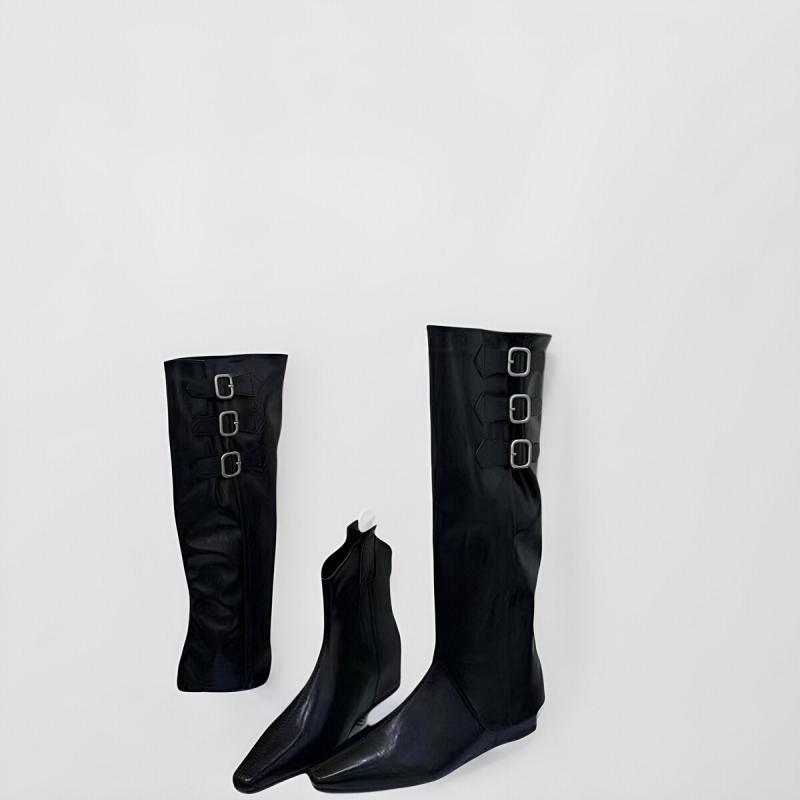 ・カテゴリ: ブーツ・対象年齢: 大人・素材（甲）: 超纤・素材（底）: ゴム・性別: 女性・スタイル: 韓国・つま先の形状: 尖頭・ヒールの形状: 太め・ヒールの高さ: ミドルヒール（3-5cm）・ブーツの種類: ロングブーツ・デザイン:...