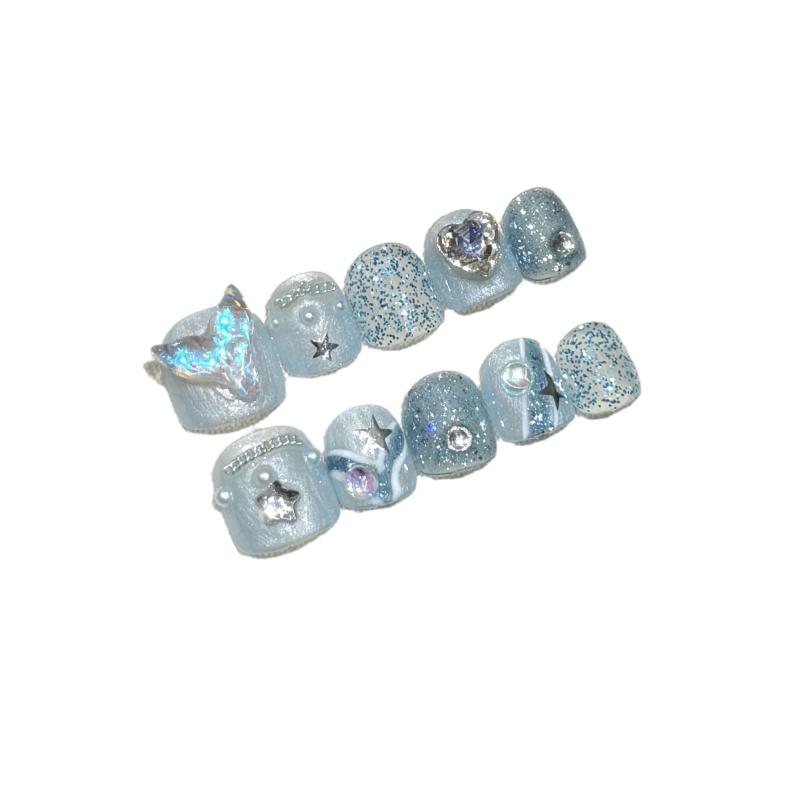 つけ爪 キッズ かわいい カートゥーン 人魚 3歳 4歳 5歳 6歳 7歳 8歳 9歳 10歳 11歳 12歳 子供用 おしゃれ 無毒 手作り(4)