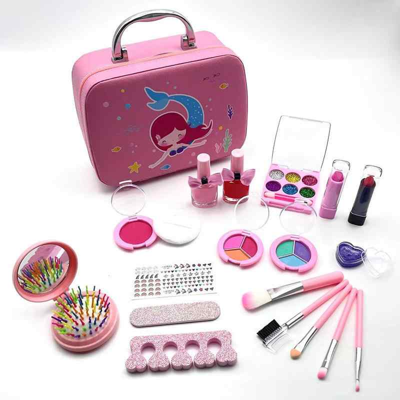 キッズコスメ 美人魚 メイクアップセット おもちゃ 女の子 子供用 化粧品 ネイル 口紅 ハンドバッグ