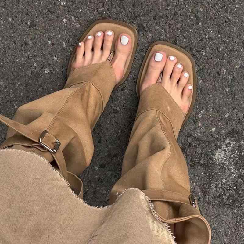 ブーツ レディース サンダル ウェスタンブーツ ロングブーツ トングサンダル 涼しい靴 サマーブーツ ス..