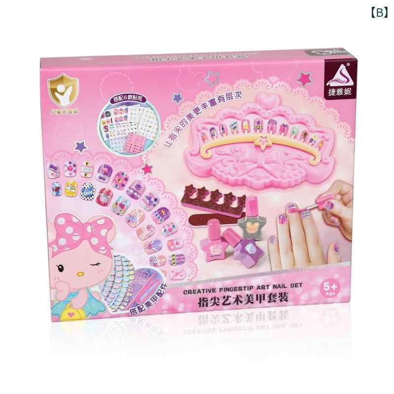 キッズコスメ ネイル おもちゃ セット 女の子向け プリンセス DIY マニキュア ネイルチップ シール 手提げバッグ付き 知育玩具 4歳 5歳 6歳