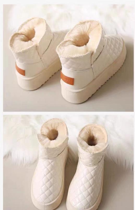 ブーツ レディース スノーブーツ 厚底 ミドル丈 防水 防滑 保温性 裏起毛 ラウンドトゥ カジュアル 冬 ブラック ベージュ