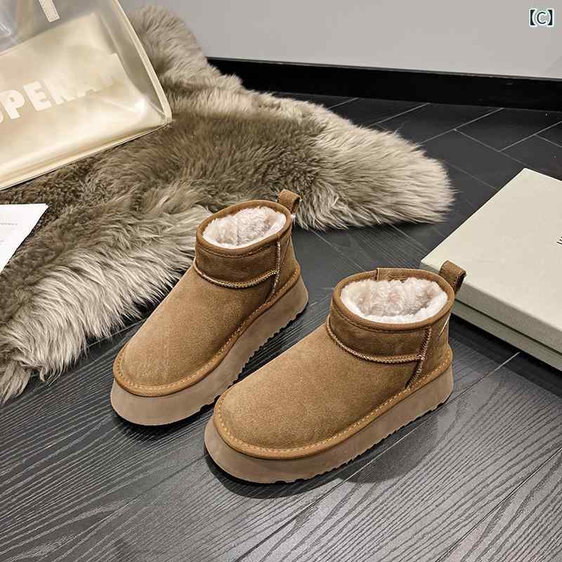 ブーツ レディース 女性用 本革 スノーブーツ ショートブーツ ローヒール 防水 防寒 撥水 ラウンドトゥ カジュアル 普段使い 黒 ブラック ベージュ キャメル 歩きやすい 履きやすい 秋冬