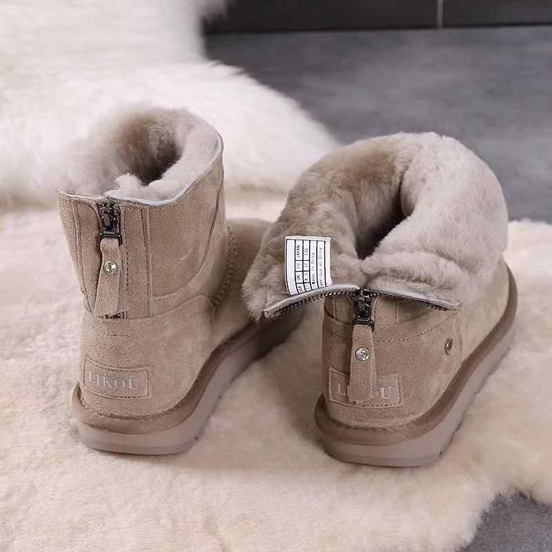 雪駄 レディース 雪駄ブーツ 厚底 防寒 あったか スノーブーツ 婦人靴 滑り止め ローヒール ラウンドトゥ ファー カーキ色 栗色 秋冬