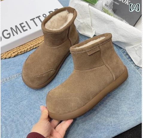 雪地靴 レディース 婦人靴 スノーブーツ 厚底 フラットヒール ぺたんこ ラウンドトゥ 防水 防滑 保暖 あったか 暖かい スリッポン ローカット 冬 秋冬 黒 ブラック ブラウン カーキ