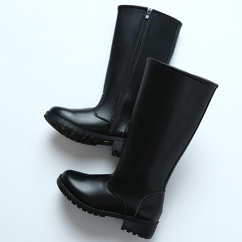 ブーツ 男女兼用 儀仗隊 騎士 ロングブーツ 本革 レザー 吸汗 厚底 超ハイヒール 秋