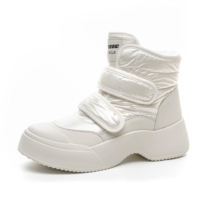 スノーブーツ レディース 厚底 ショートブーツ 防水 防滑 保暖 裏起毛 ラウンドトゥ カジュアル 冬 ベージュ ブラック