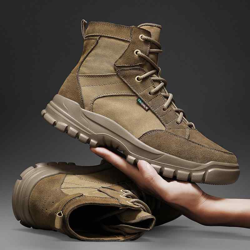 ブーツ 男性用 メンズ ワークブーツ マウンテンブーツ アウトドアシューズ 登山靴 防水 滑り止め 耐摩耗性 カーキ サンド