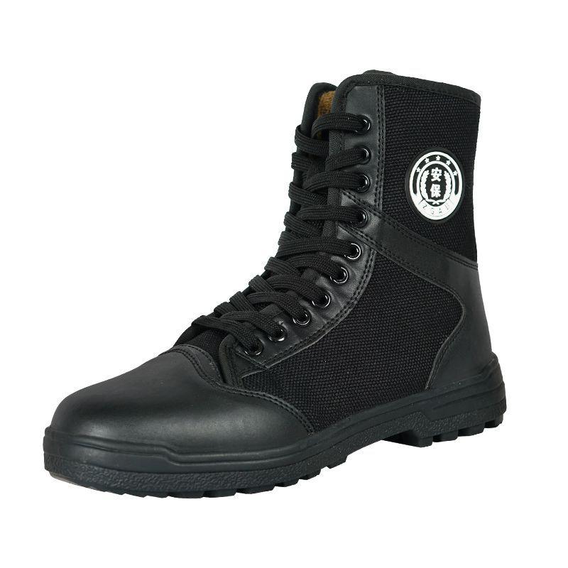 ブーツ 男性用 秋冬 ワークブーツ 安全靴 暖かい 牛革 ラウンドトゥ ハイカット レースアップ ジッパー..