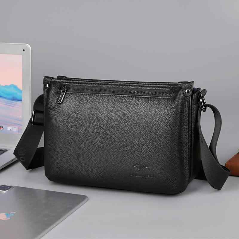 ショルダーバッグ メンズ 男性用 紳士用 本革 牛革 レザー 多層デザイン 斜めがけ 鞄 カバン 通勤 普段使い