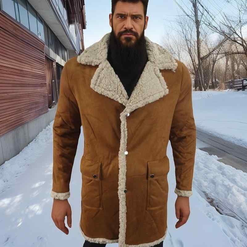 ジャケット 男性用 スエード 裏ボア 厚手 防寒 アウター 秋冬 黒 赤 黄色 S M L XL 2XL 3XL 4XL 5XL 耐摩耗性 普段使い